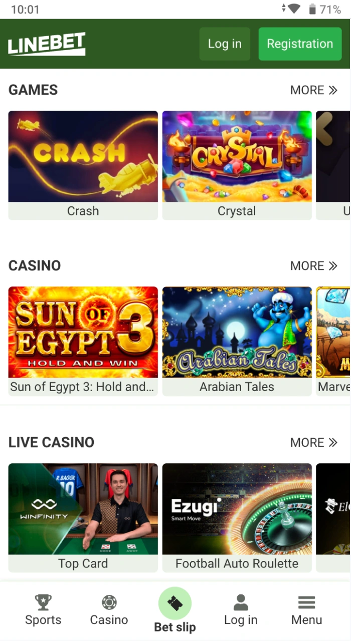 Run the installation and once complete, dive into the world of Linebet Casino.