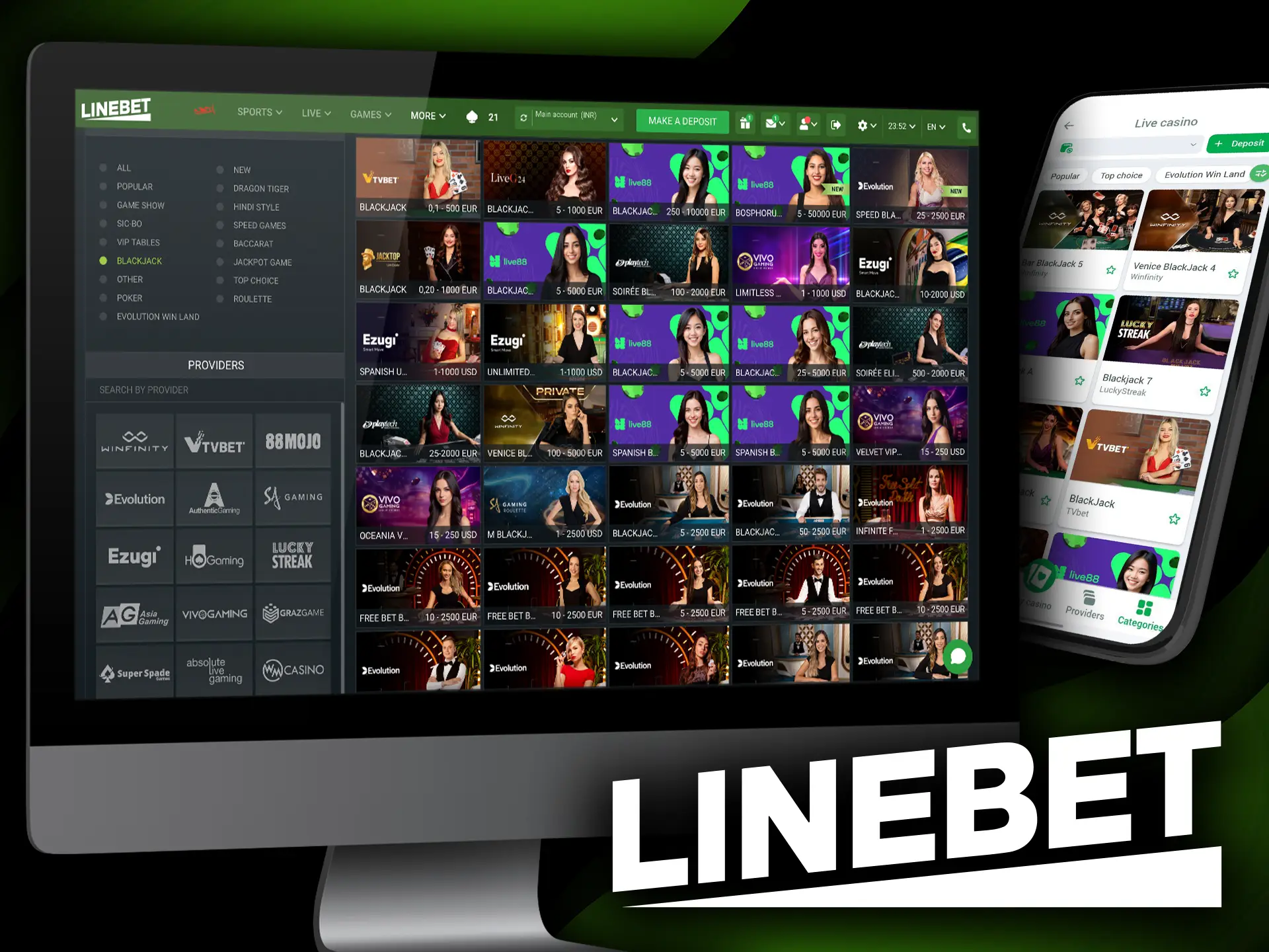 Dive into Live Casino Blackjack with Real Dealers at Linebet.