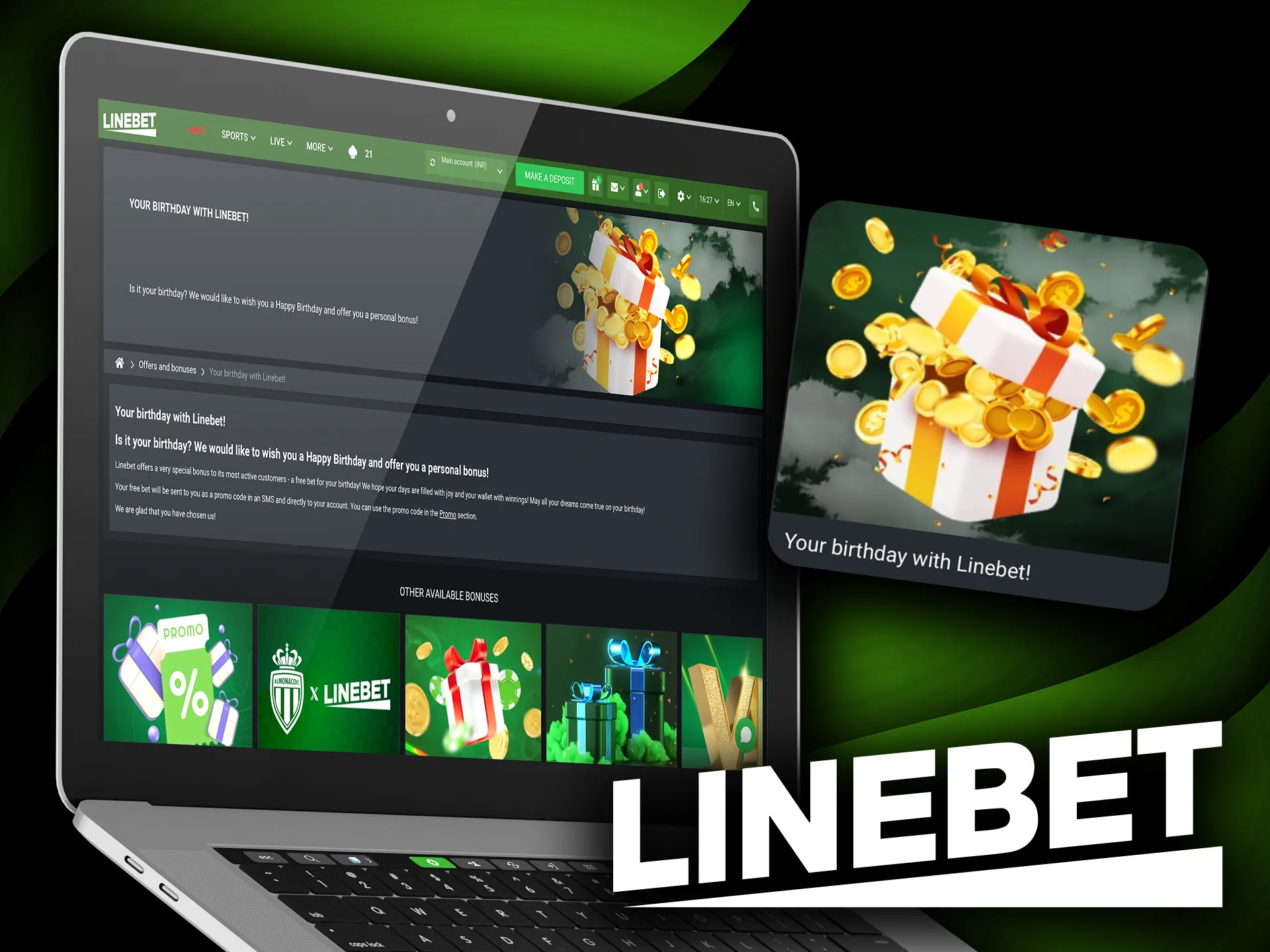 Special birthday bonus at Linebet celebrate with extra rewards and gifts.