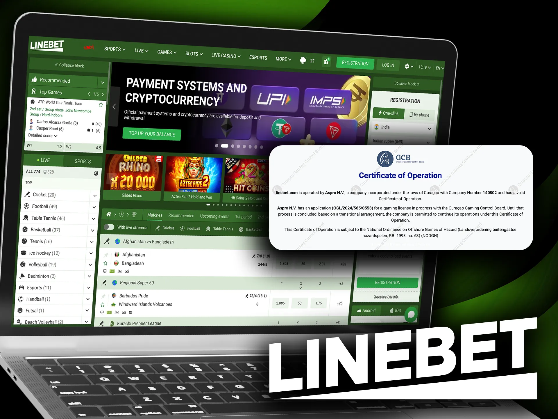 Play and win legally and securely at Linebet the best casino for Indian players.