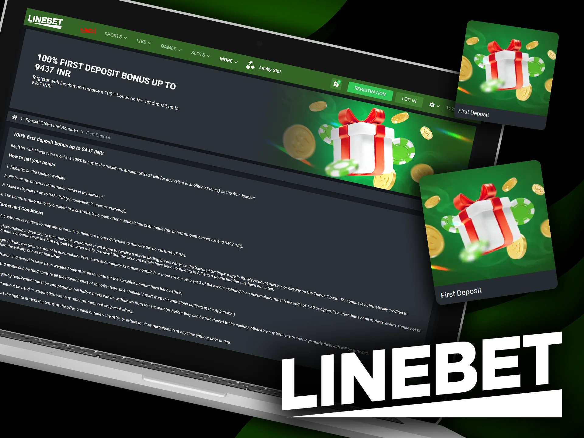 Linebet first deposit bonus offer double your initial deposit and start betting.