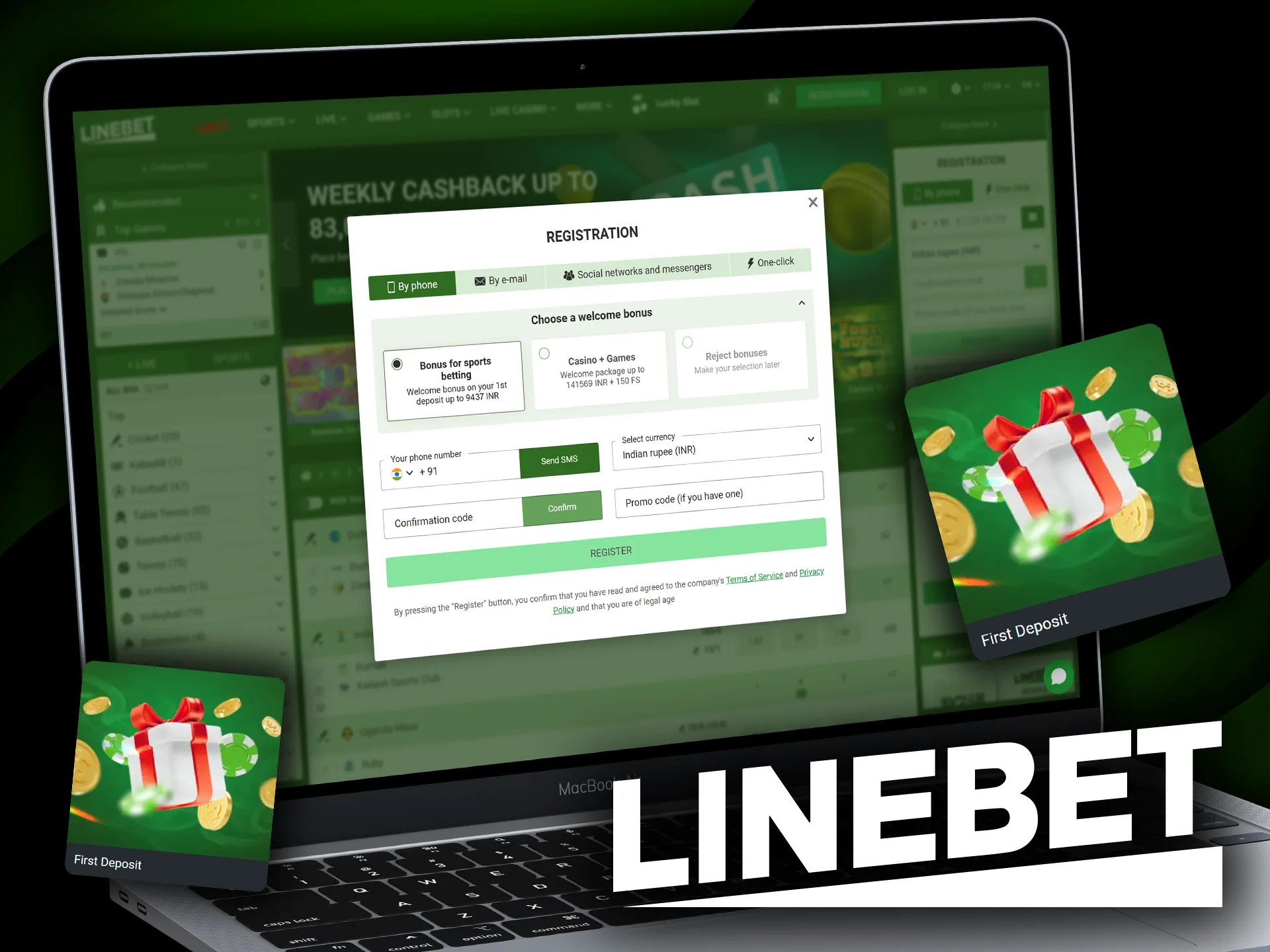 Linebet offers all users a welcome bonus for cricket betting.