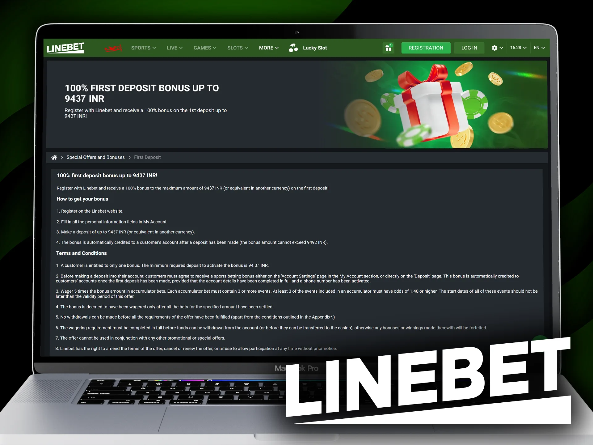 Kickstart your football betting with Linebet's welcome bonus.